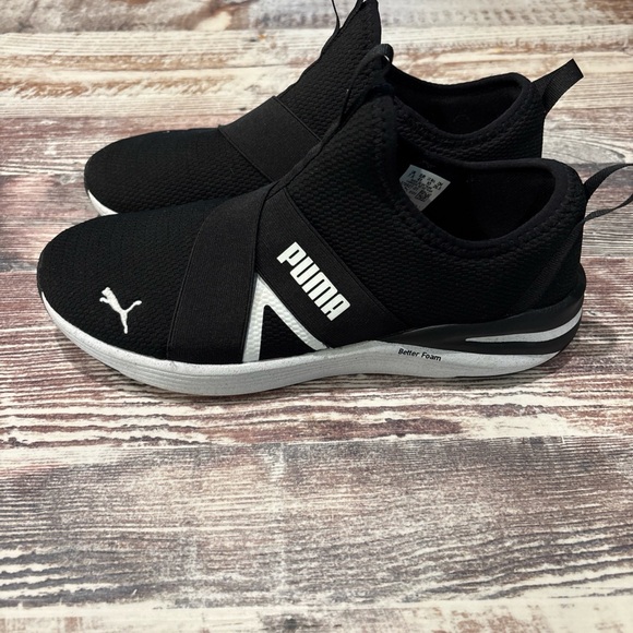 Puma Better Foam slip on shoes. Black with whitete. Women’s Sz 10 - Picture 3 of 7
